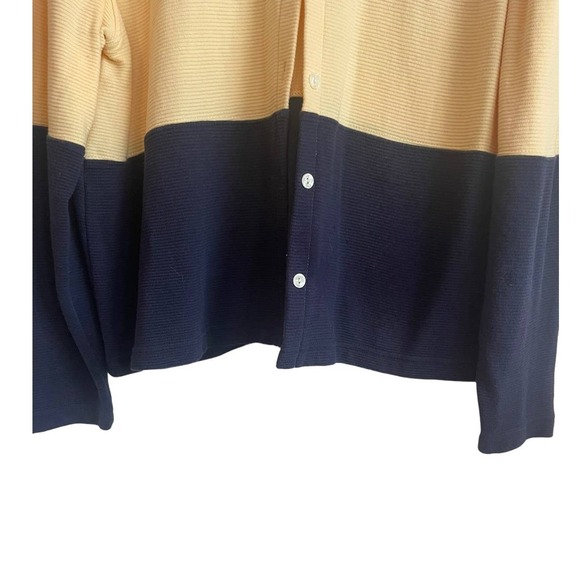 Croft Barrow Cardigan Women XLP Color Block Cotton Ribbed Petite Office Classic - Picture 6 of 8